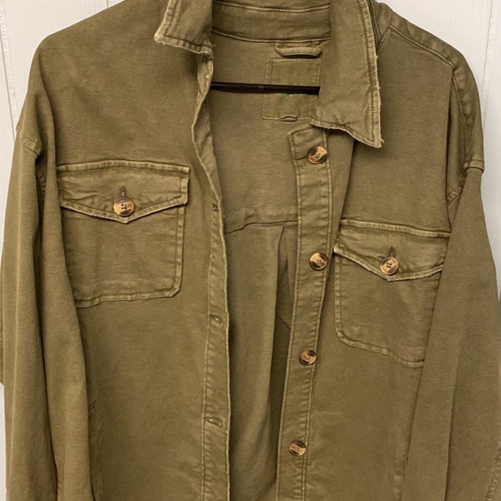 Aerie Army Green Shacket